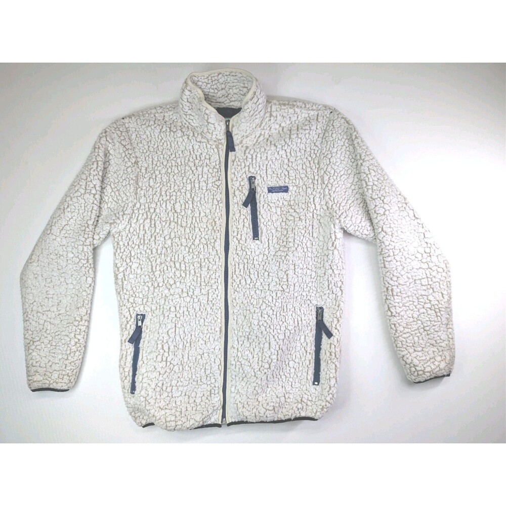 Properly Tied Women's Pintail White Large Full Zip Sherpa Soft Pockets Jacket